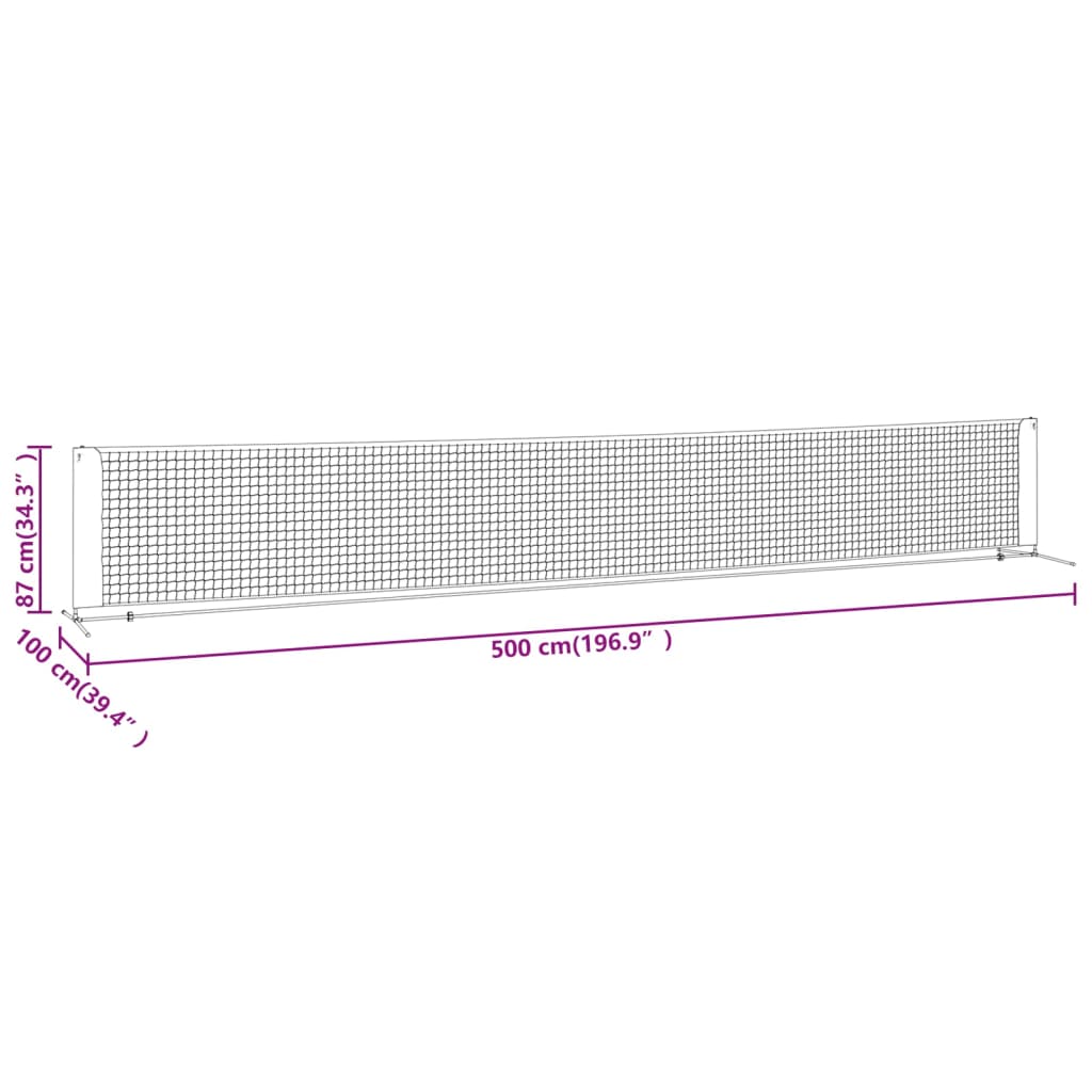 Tennis net black and red 500x100x87 cm polyester