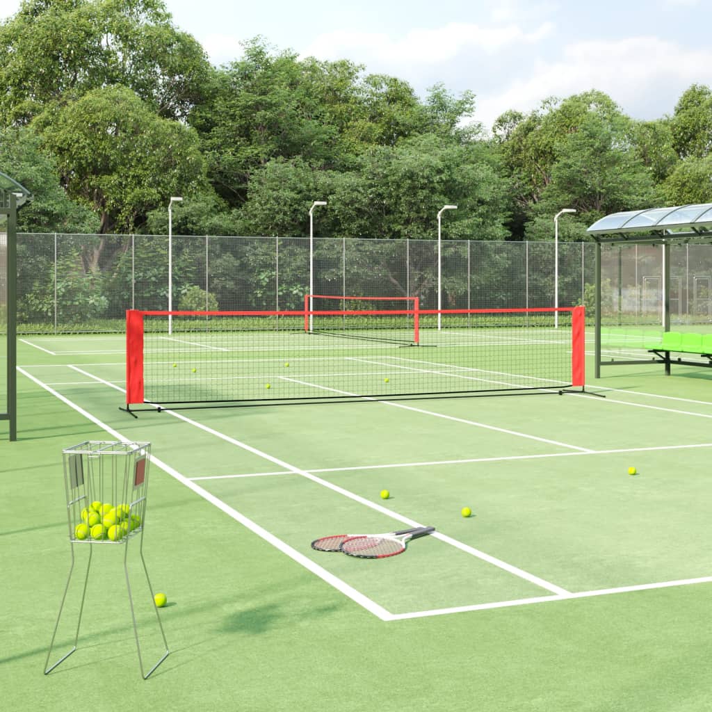 Tennis net black and red 500x100x87 cm polyester
