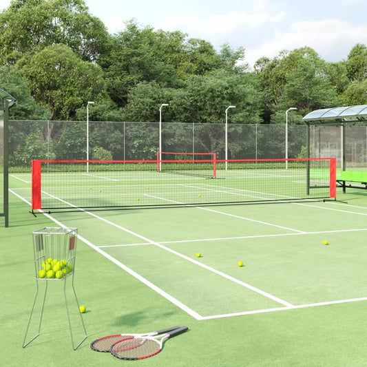 Tennis net black and red 600x100x87 cm polyester