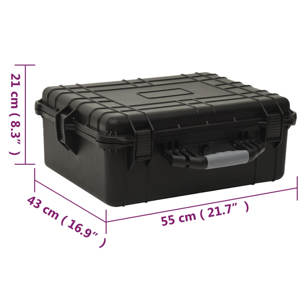 Valise de vol portable noire 55x43x21 cm PP