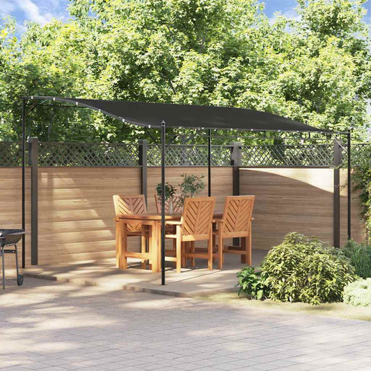 Store banne anthracite 4x3 m 180 g/m² tissu et acier