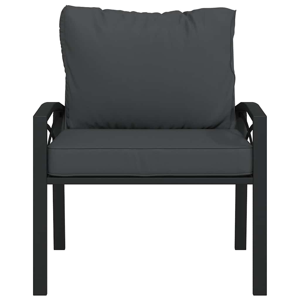 Garden chair with gray cushions 68x76x79 cm steel