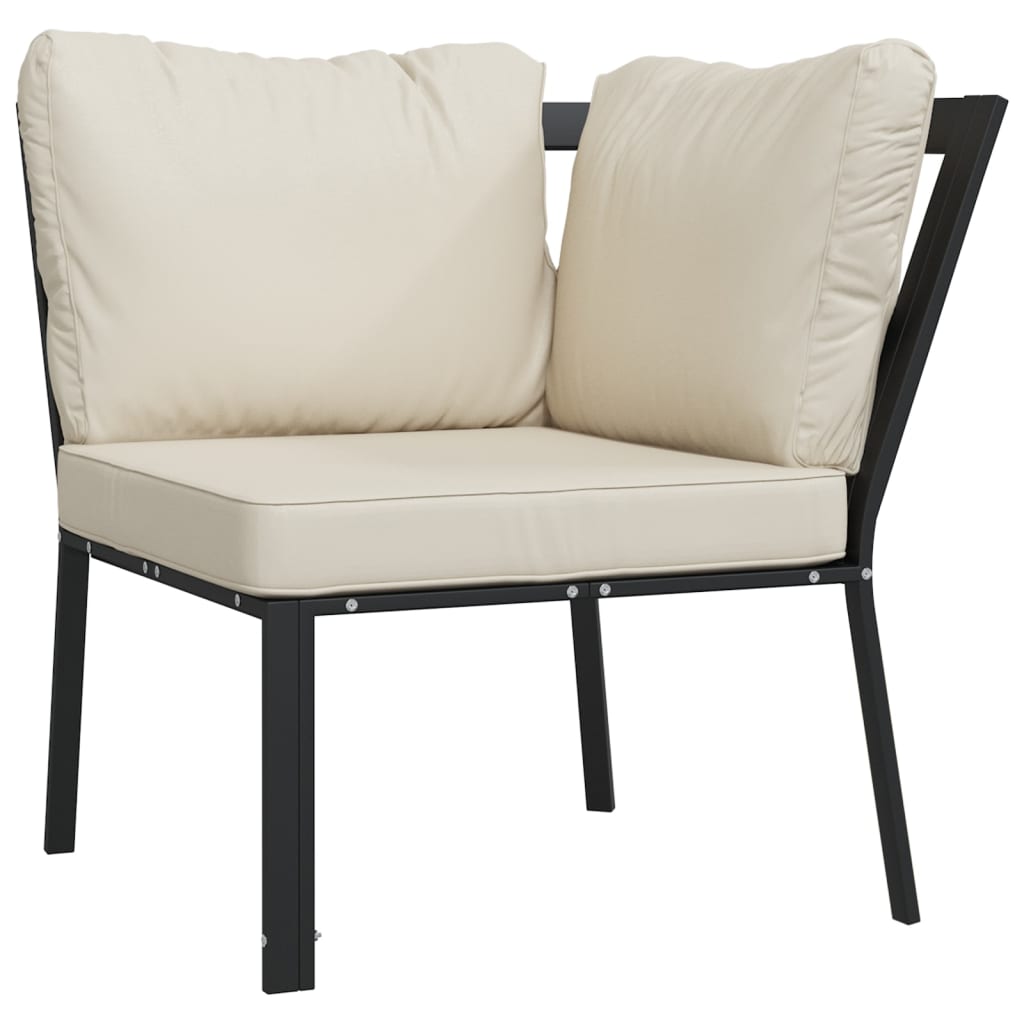 Garden chair with sand-colored cushions 76x76x79 cm steel