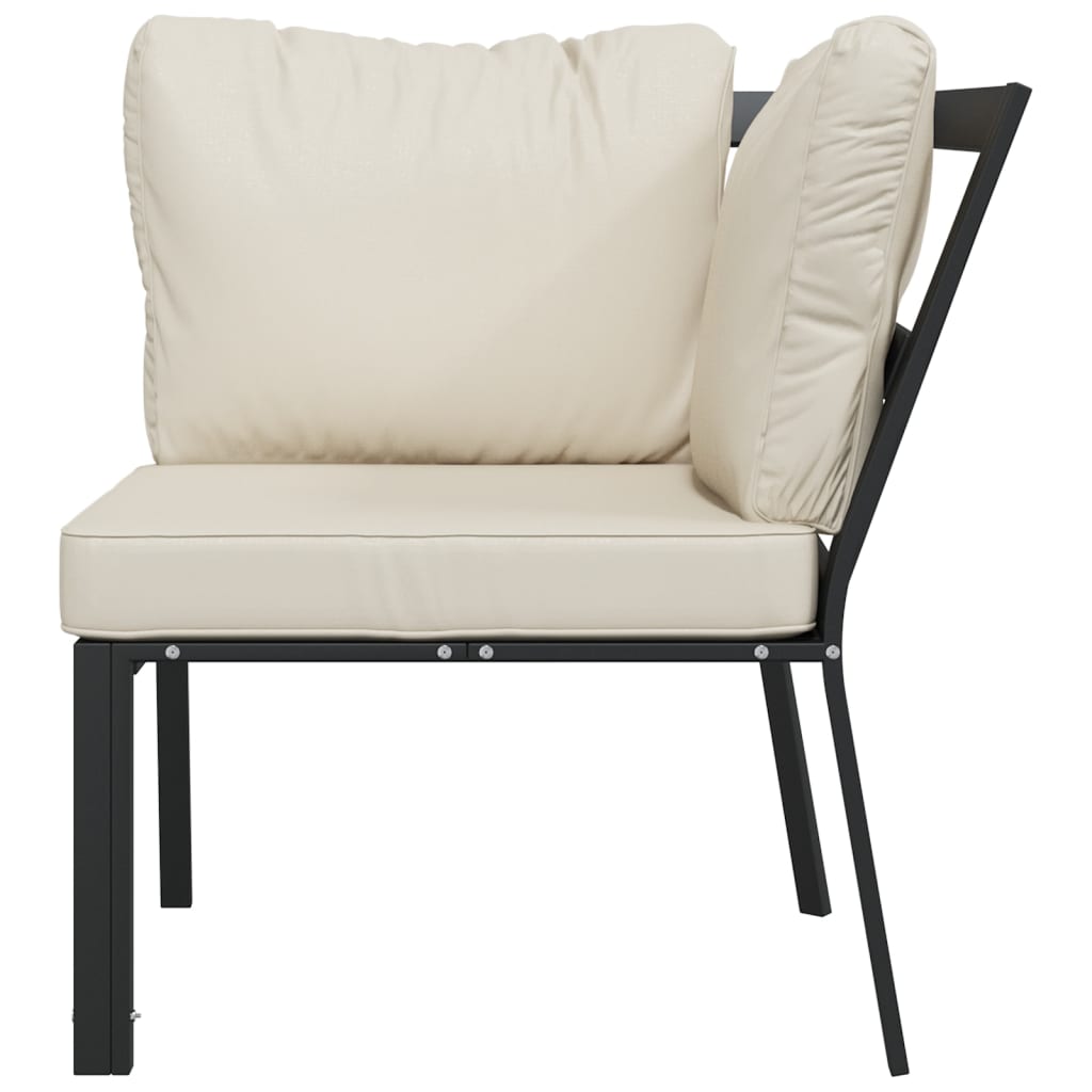 Garden chair with sand-colored cushions 76x76x79 cm steel
