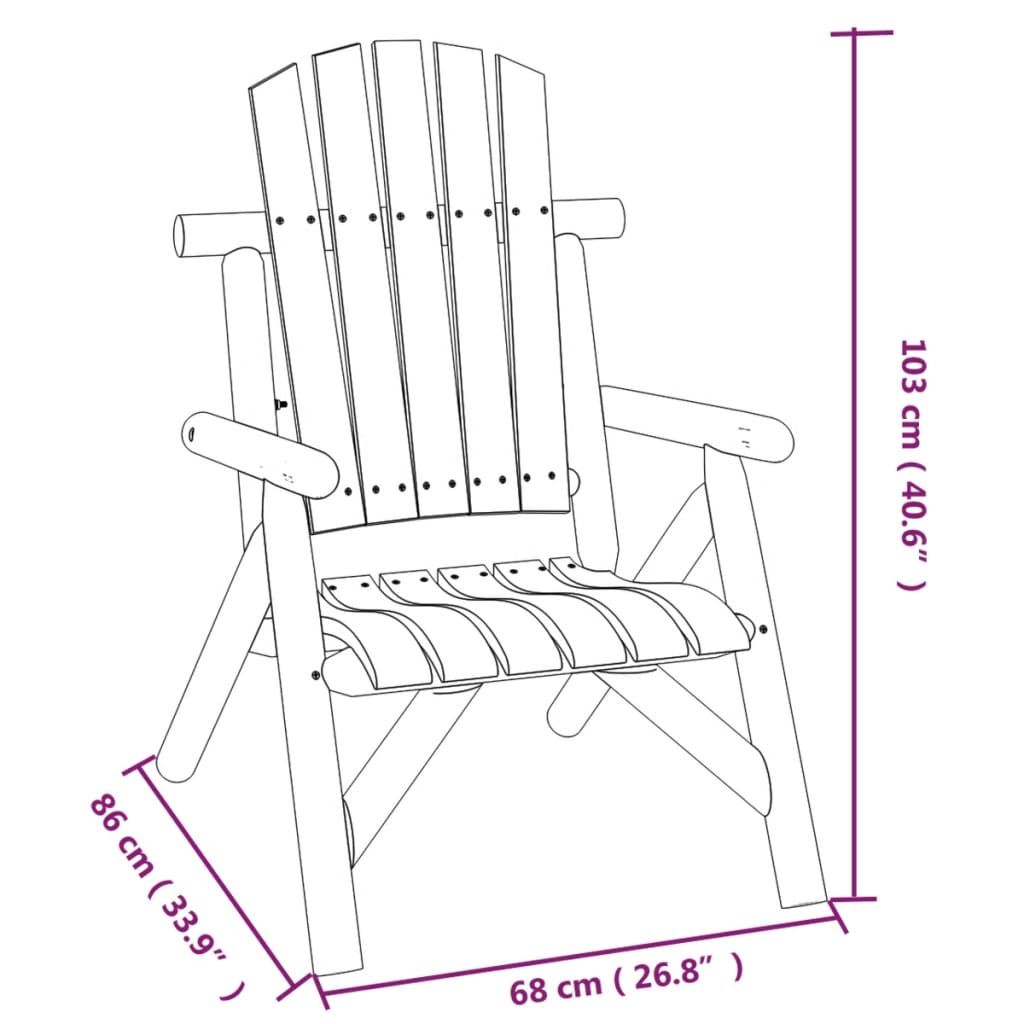 Garden chair 68x86x103 cm solid spruce wood