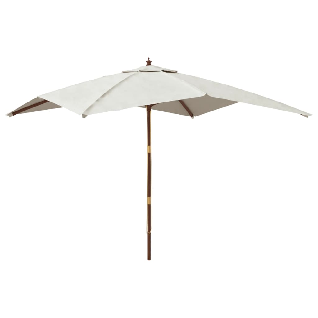 Parasol with wooden pole sand color 300x300x273 cm