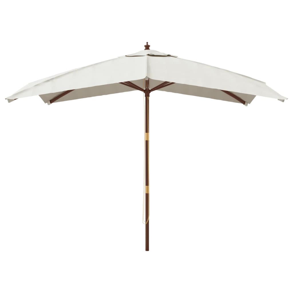 Parasol with wooden pole sand color 300x300x273 cm