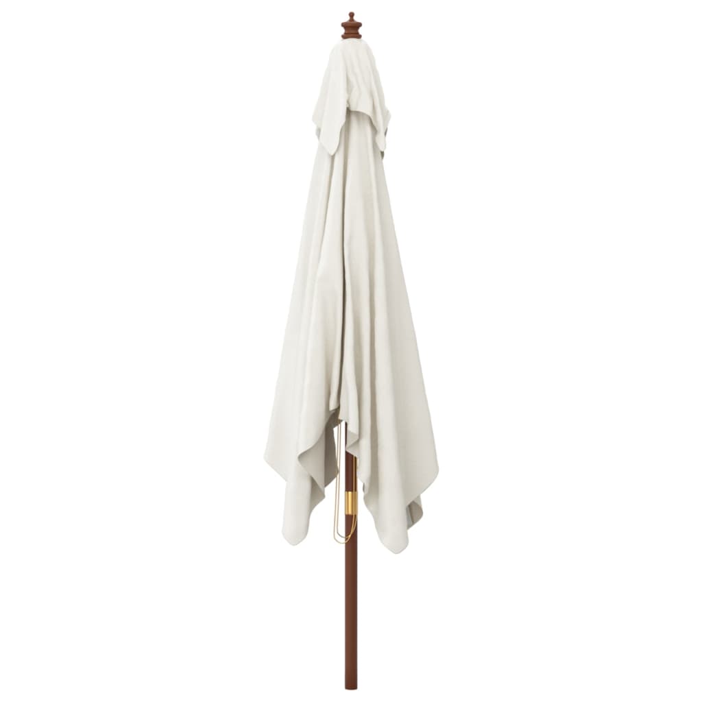 Parasol with wooden pole sand color 300x300x273 cm