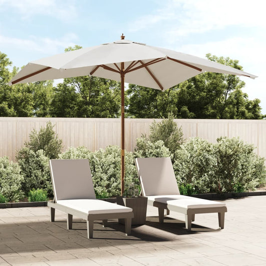 Parasol with wooden pole sand color 300x300x273 cm