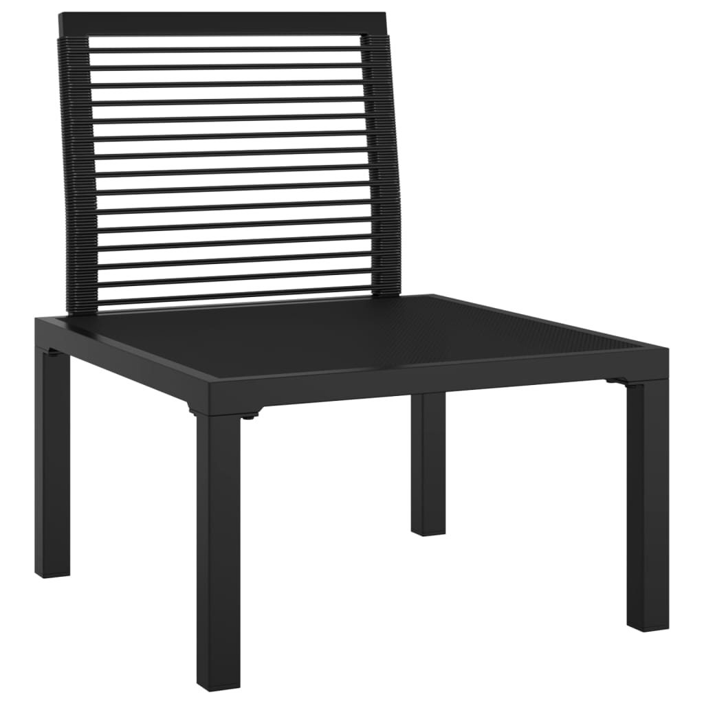 Garden chair with cushion black and gray poly rattan