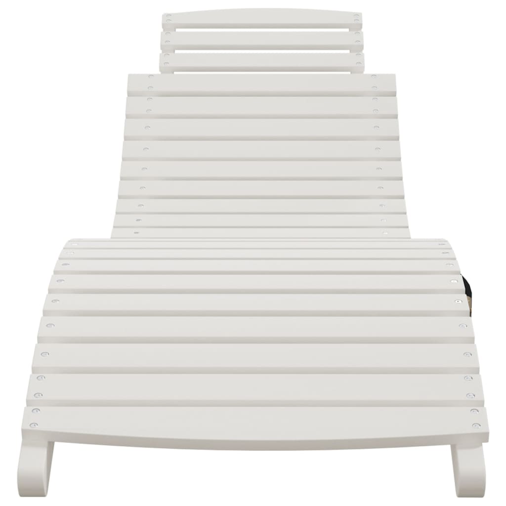 Sun lounger white 184x55x64 cm solid acacia wood