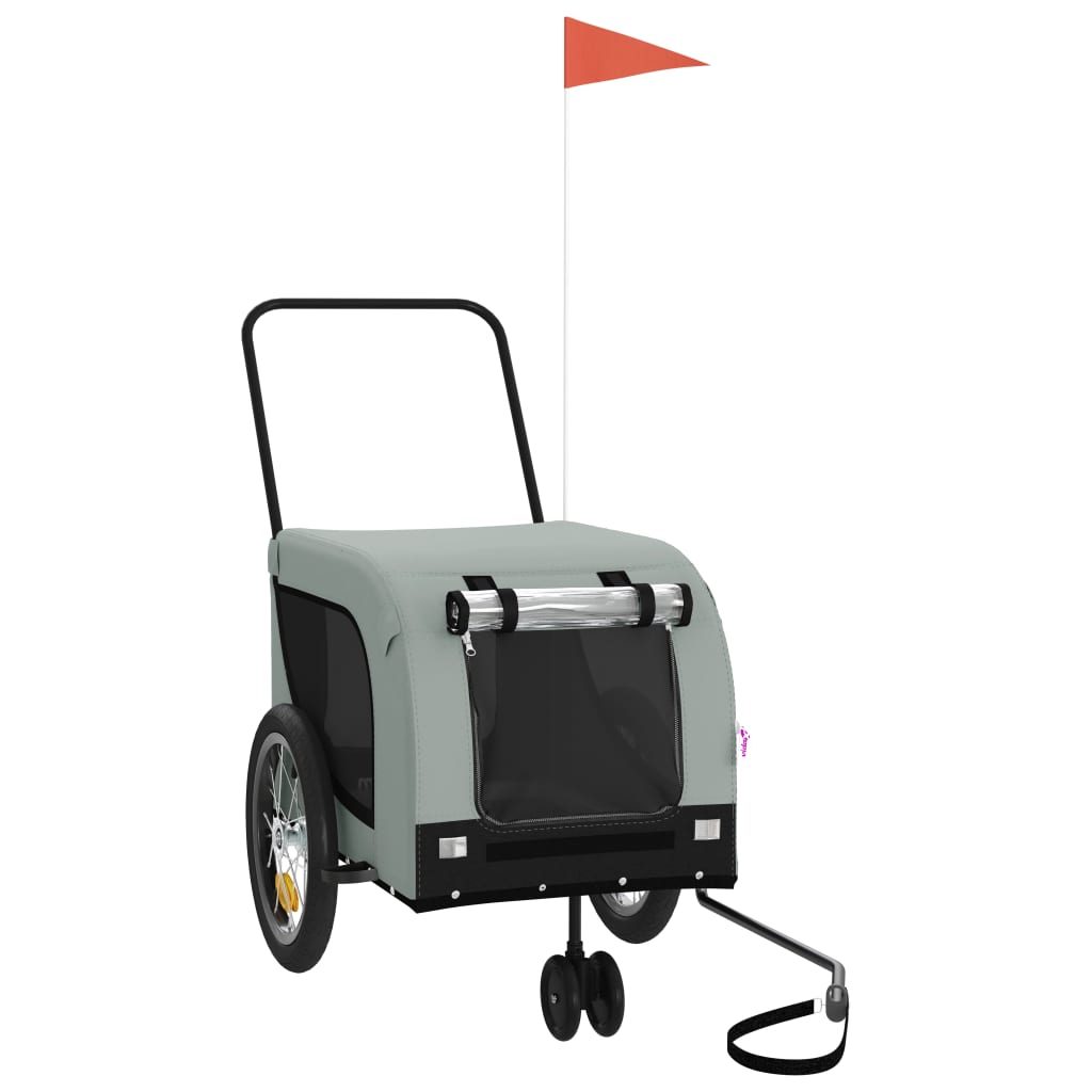 Bicycle trailer dogs gray and black Oxford fabric and iron