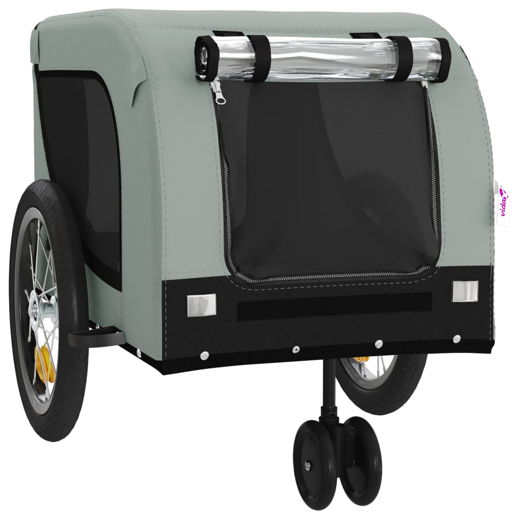 Bicycle trailer dogs gray and black Oxford fabric and iron