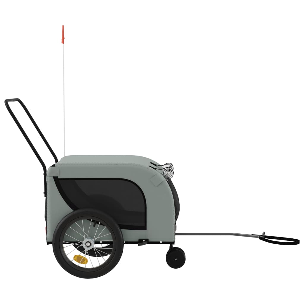 Bicycle trailer dogs gray and black Oxford fabric and iron