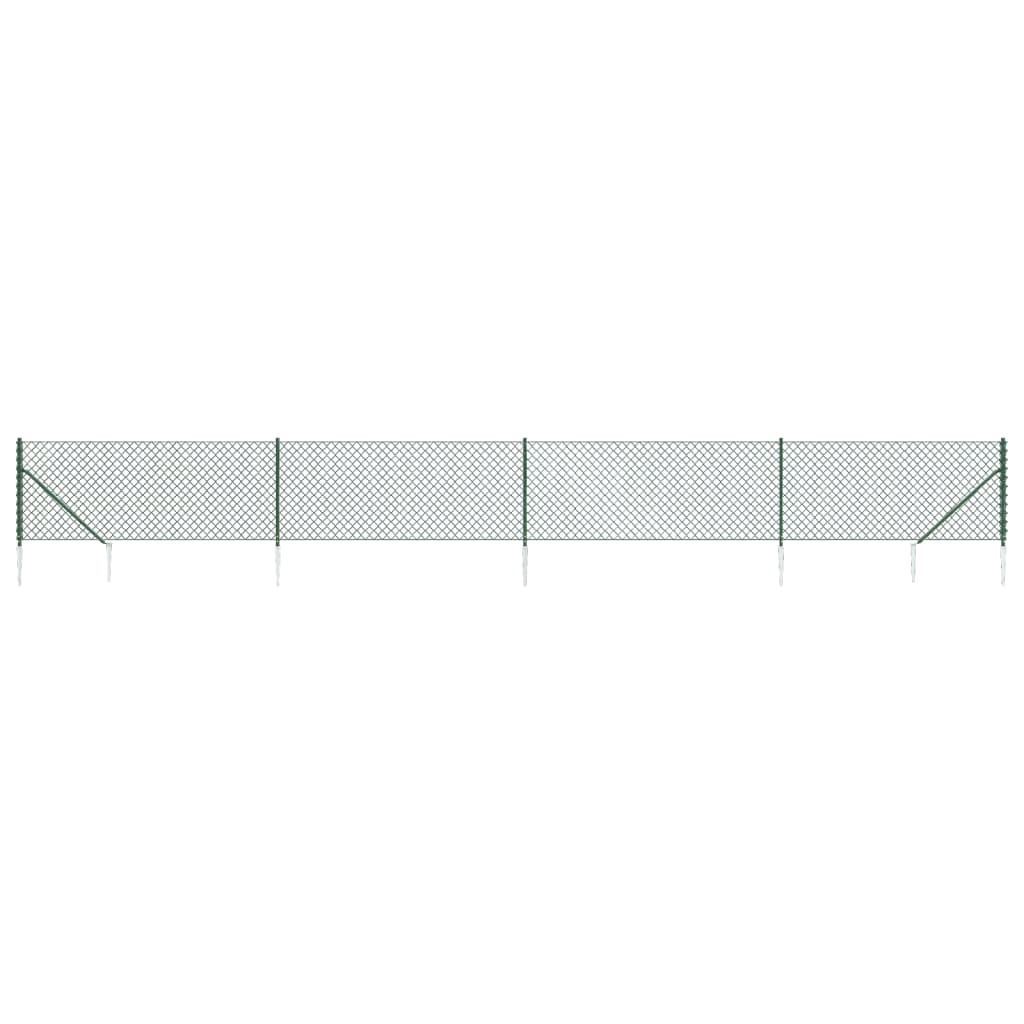 Maschendrahtzaun mit Bodenhülsen Grün 1x10 m