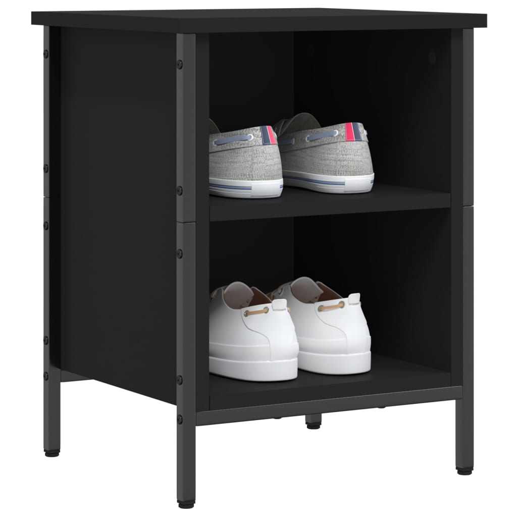 Étagère à chaussures noir 38x35x50 cm en bois