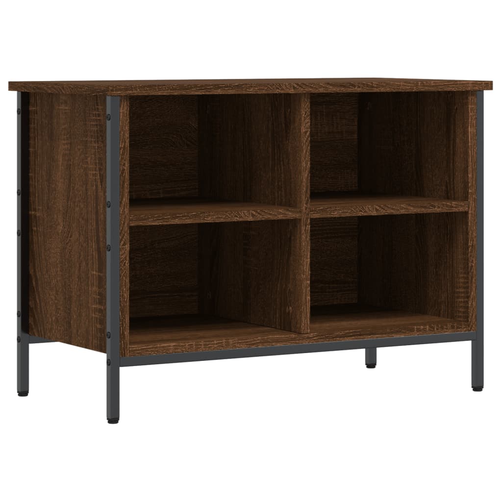 Étagère à chaussures aspect chêne marron 69x35x50 cm en bois