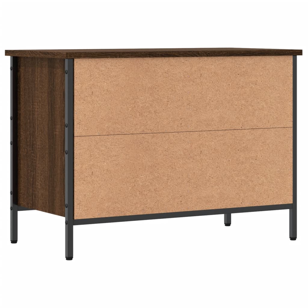 Étagère à chaussures aspect chêne marron 69x35x50 cm en bois