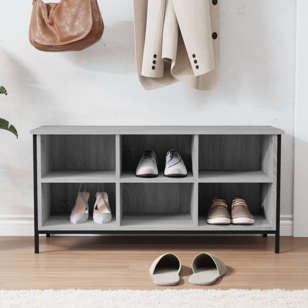 Étagère à chaussures gris Sonoma 100x35x50 cm en bois