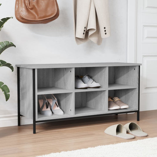 Shoe rack gray Sonoma 100x35x50 cm made of wood