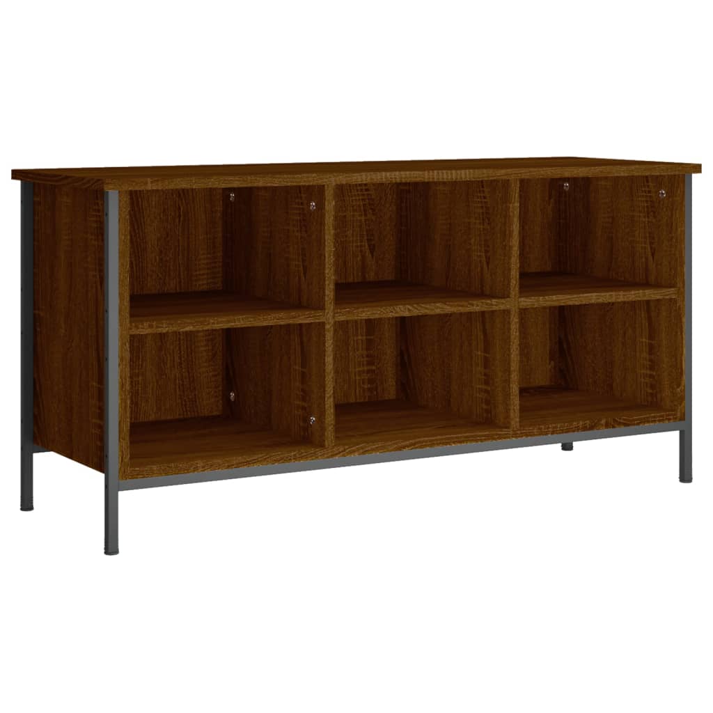 Shoe rack brown oak look 100x35x50 cm wood material