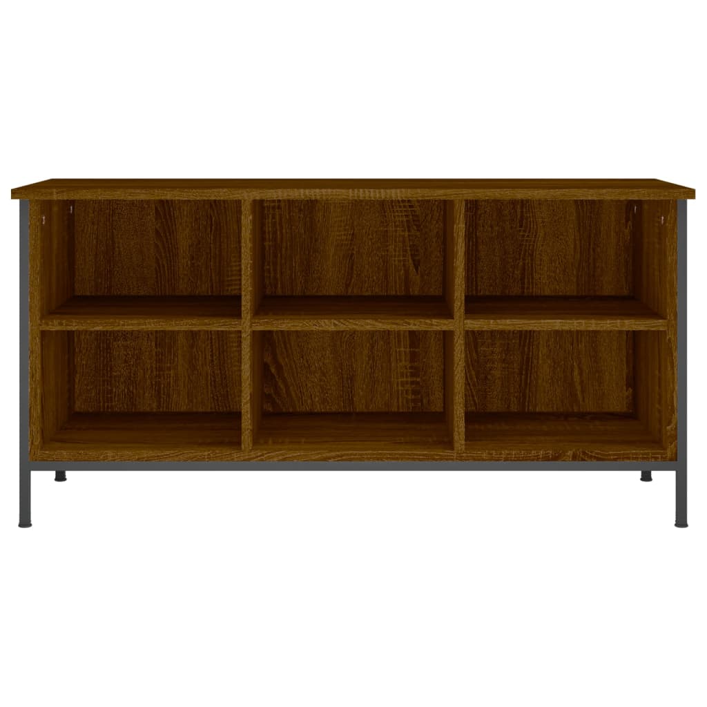 Shoe rack brown oak look 100x35x50 cm wood material