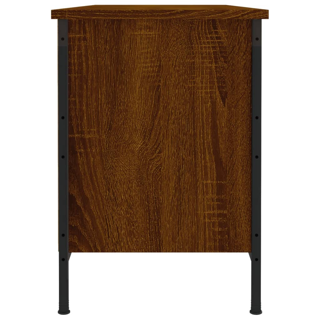 Shoe rack brown oak look 100x35x50 cm wood material