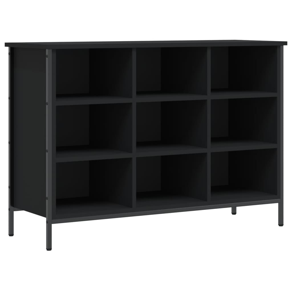 Shoe rack black 100x35x70 cm made of wood
