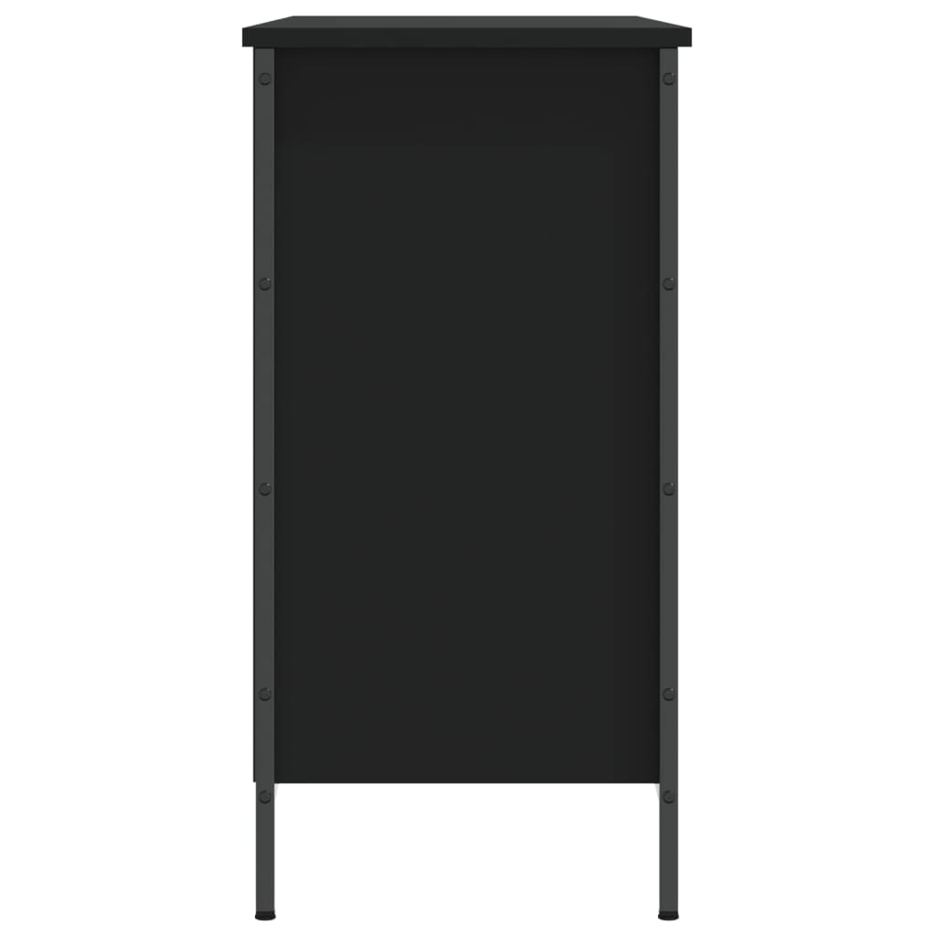 Shoe rack black 100x35x70 cm made of wood