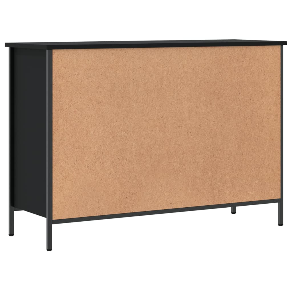 Shoe rack black 100x35x70 cm made of wood