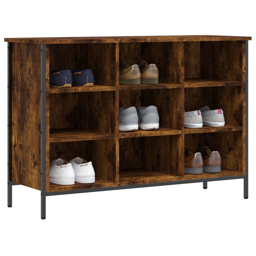 Shoe rack smoked oak 100x35x70 cm made of wood