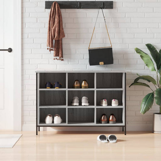 Shoe rack gray Sonoma 100x35x70 cm made of wood