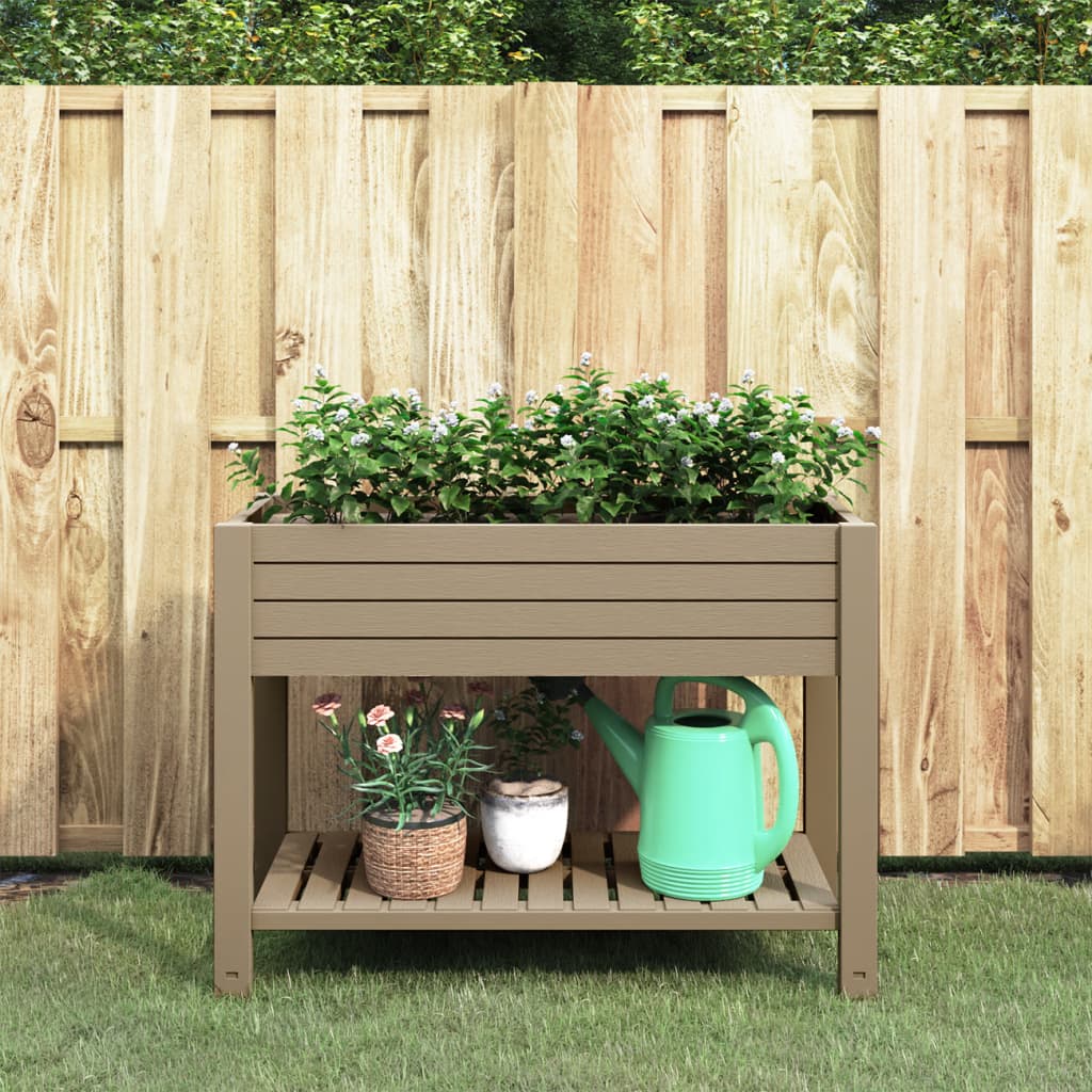 Raised bed light brown 110x45x79 cm polypropylene