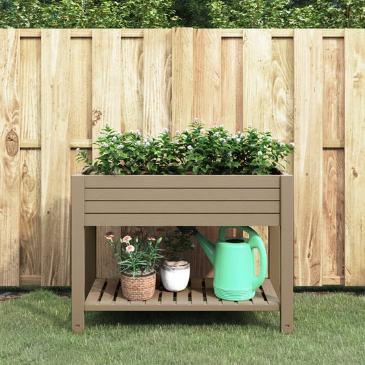 Raised bed light brown 110x45x79 cm polypropylene