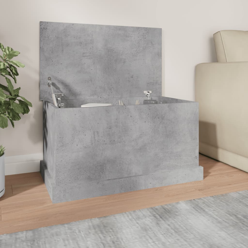 Chest concrete grey 70x40x38 cm wood material