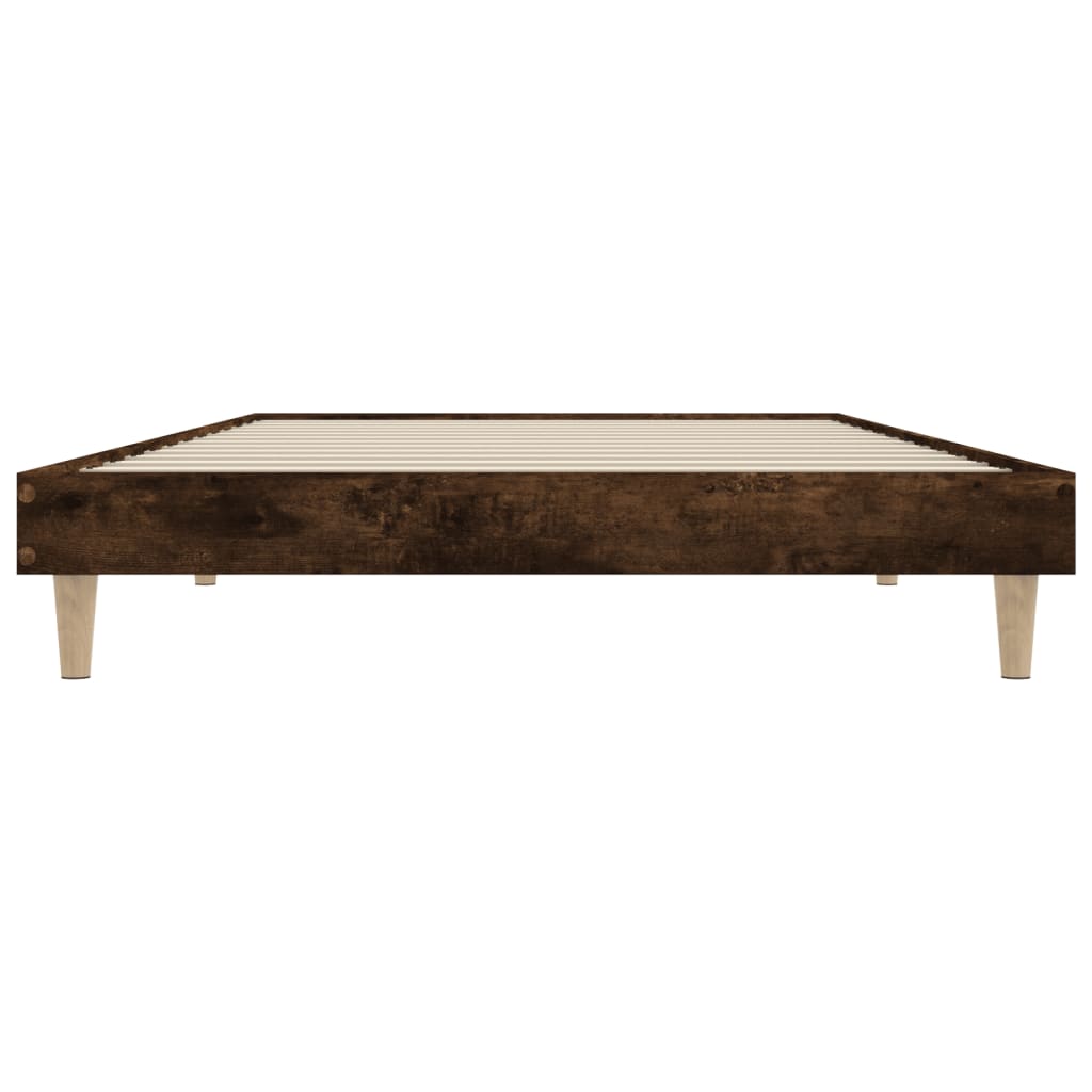 Bettgestell ohne Matratze Räuchereiche 90x200 cm Holzwerkstoff