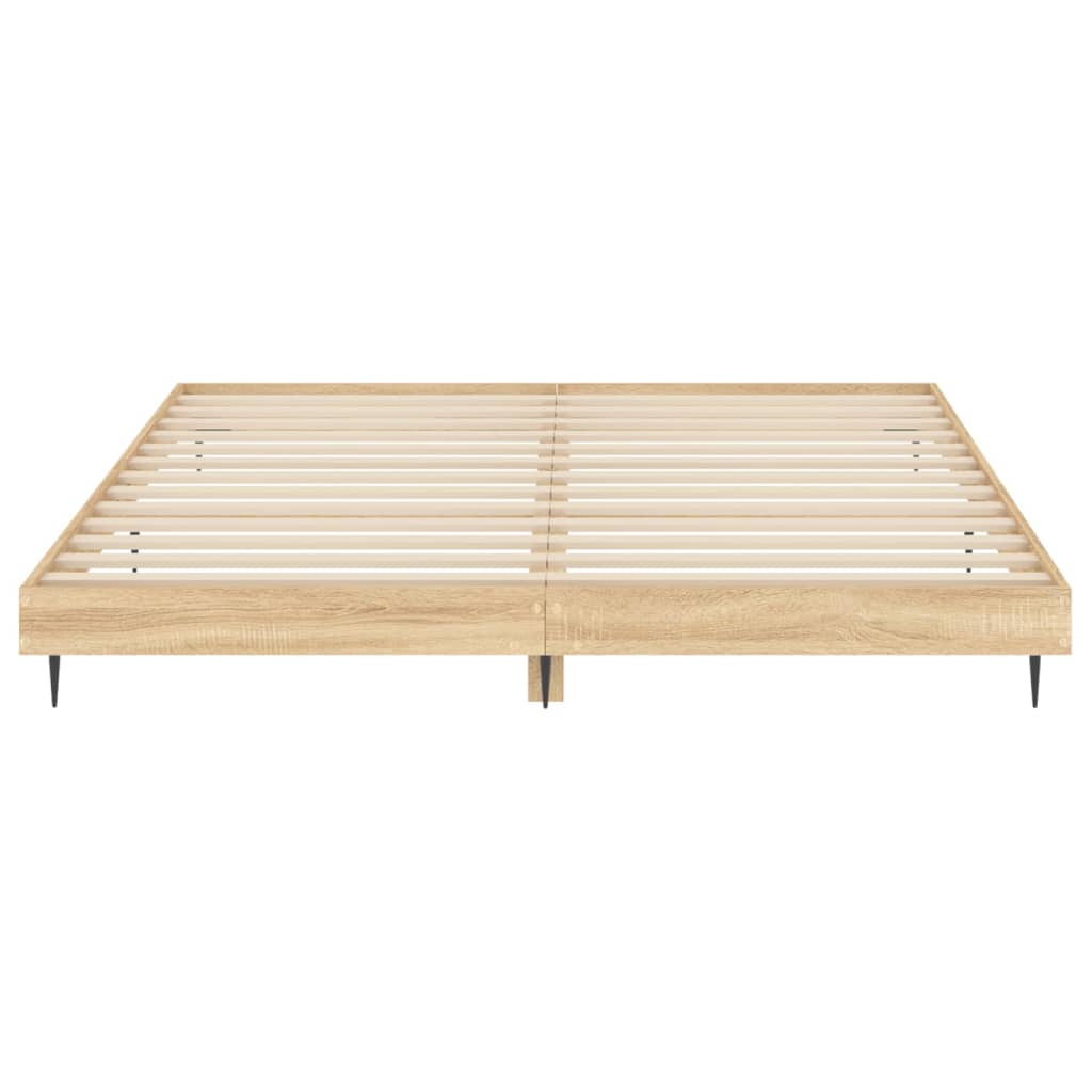 Bettgestell ohne Matratze Sonoma-Eiche 200x200 cm Holzwerkstoff