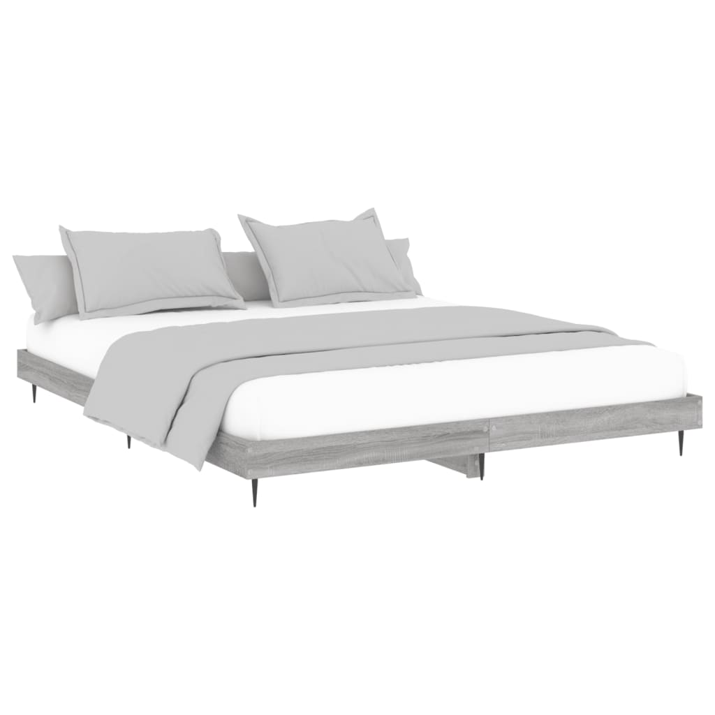 Bettgestell ohne Matratze Grau Sonoma 180x200 cm Holzwerkstoff