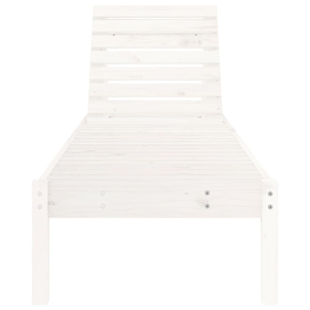 Sun loungers 2 pcs. White 199.5x60x74 cm solid pine wood