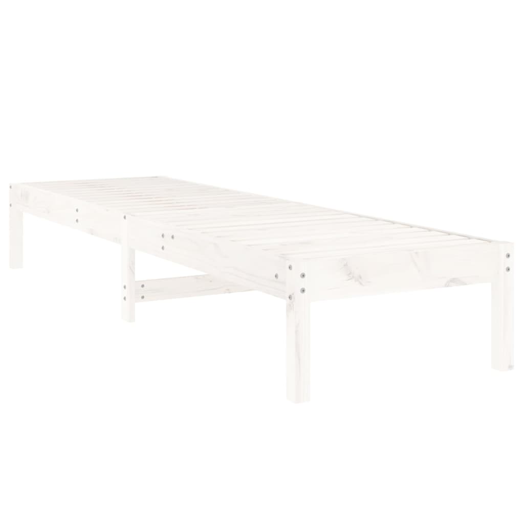 Sun loungers 2 pcs. White 199.5x60x74 cm solid pine wood