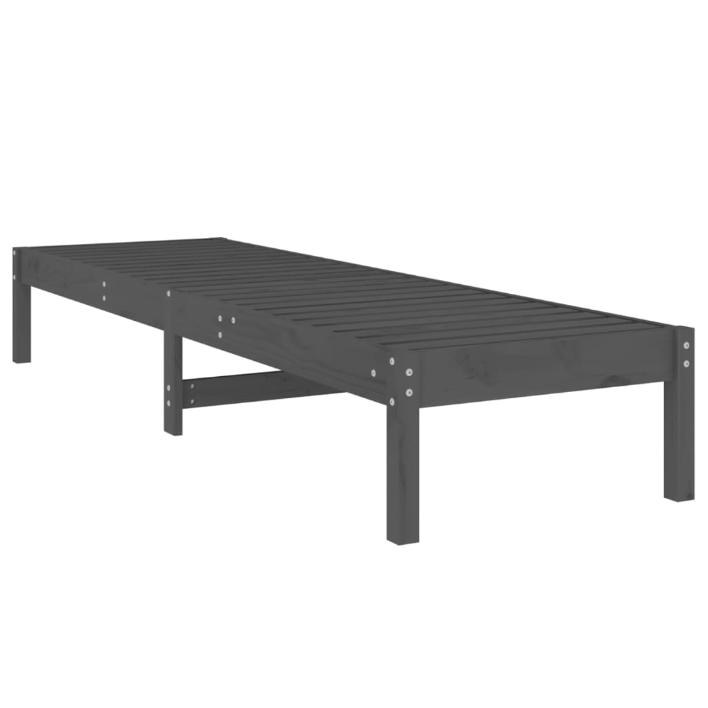 Sun loungers 2 pcs. Gray 199.5x60x74 cm solid pine wood