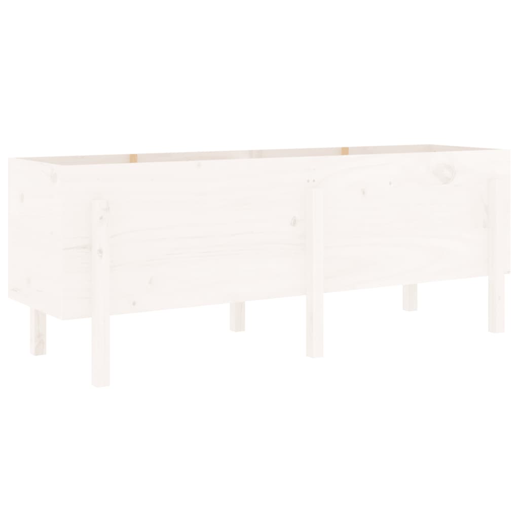 Raised bed white 160x50x57 cm solid pine wood
