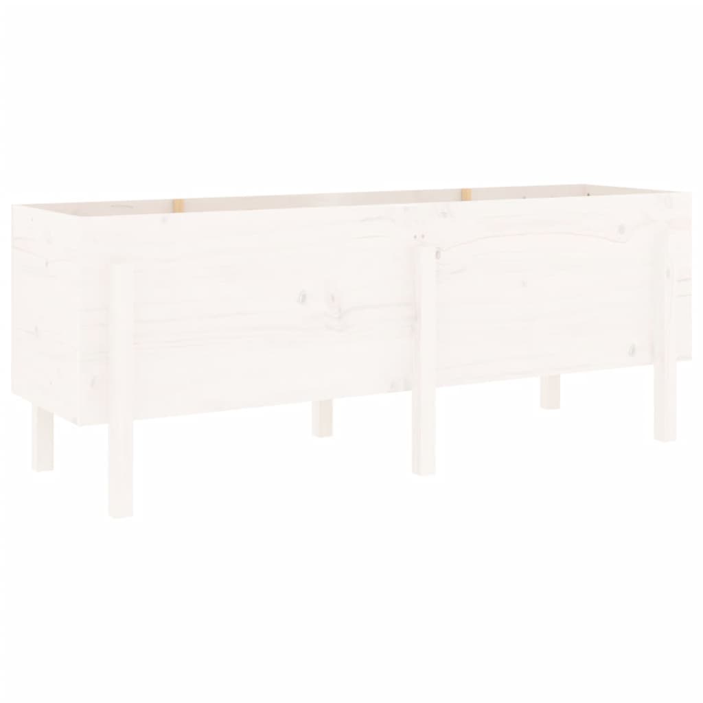 Raised bed white 160x50x57 cm solid pine wood