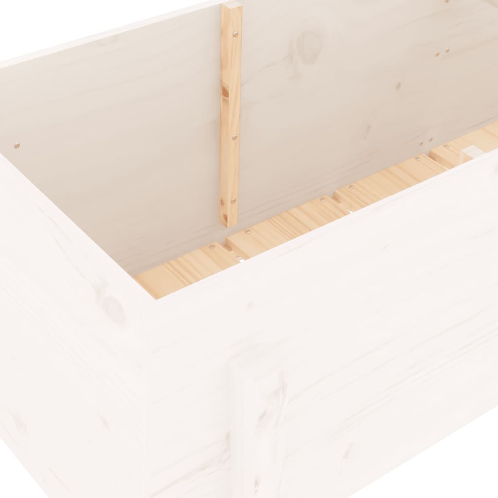 Raised bed white 160x50x57 cm solid pine wood