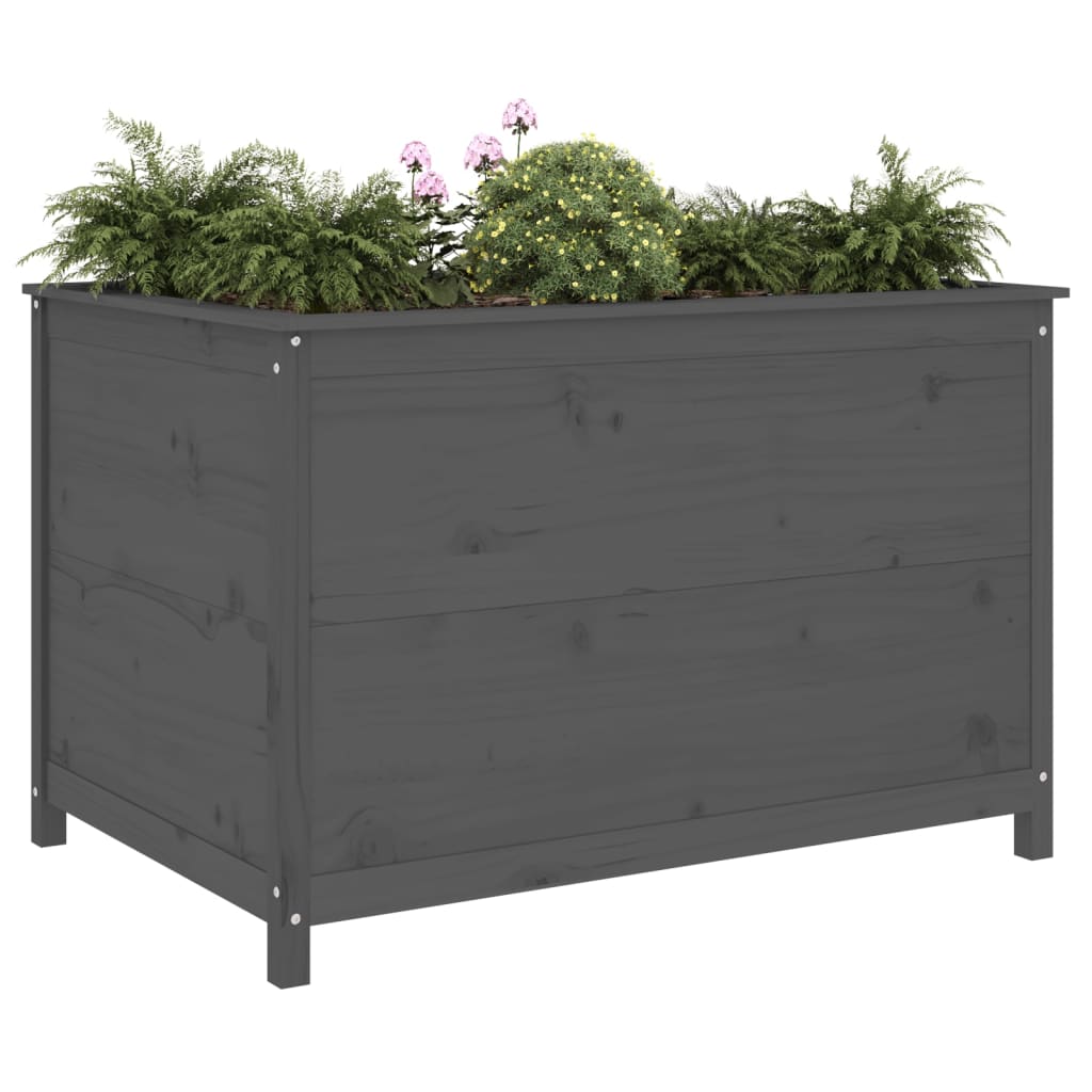 Raised bed gray 119.5x82.5x78 cm solid pine wood