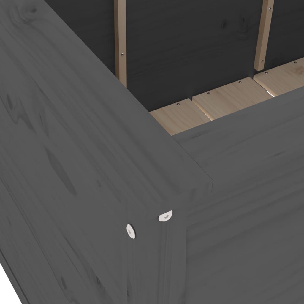 Raised bed gray 119.5x82.5x78 cm solid pine wood