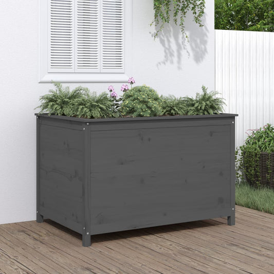 Raised bed gray 119.5x82.5x78 cm solid pine wood