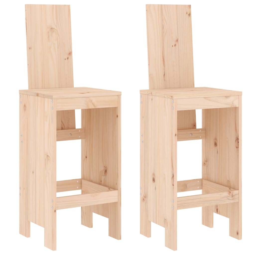Tabourets de bar 2 pièces 40x42x120 cm bois de pin massif