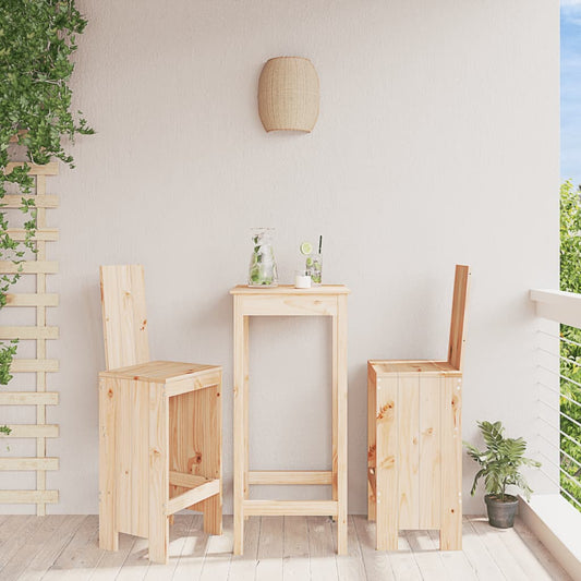 Tabourets de bar 2 pièces 40x42x120 cm bois de pin massif