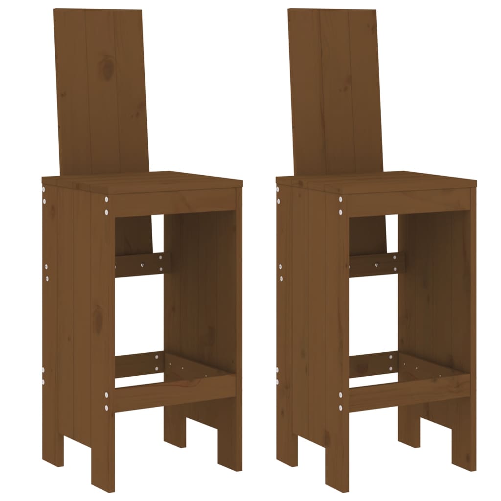 Bar stools 2 pcs. honey brown 40x42x120 cm solid pine wood